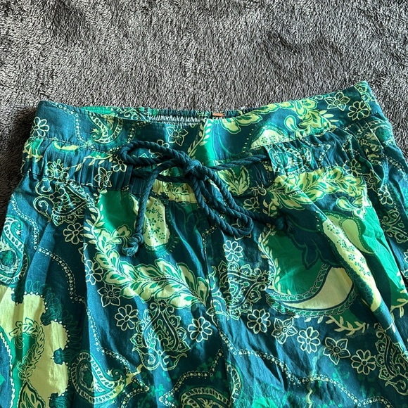 Free People After Glow Balloon Pants Green Multi Size L harem pants - Picture 2 of 4